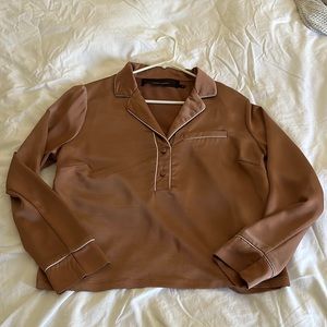 Pajama Style Satin Blouse